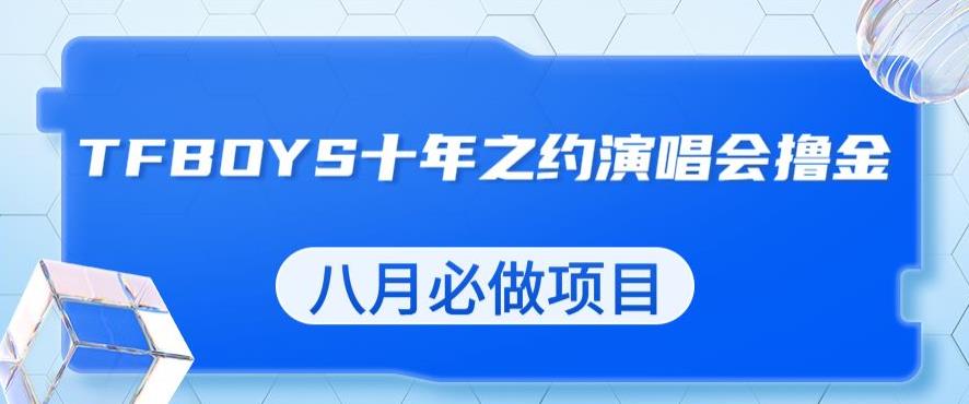 最新蓝海项目，靠最近非常火的TFBOYS十年之约演唱会流量掘金，八月必做的项目【揭秘】-88共享