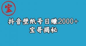 宝哥抖音壁纸号日赚2000+,不需要真人露脸就能操作【揭秘】-88共享