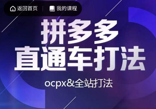 互力·拼多多直通车打法，ocpx&全站打法-88共享
