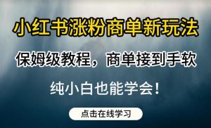 小红书涨粉商单新玩法，保姆级教程，商单接到手软，纯小白也能学会【揭秘】-88共享
