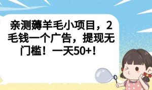 亲测薅羊毛小项目,2毛钱一个广告,提现无门槛!一天50+【揭秘】-88共享