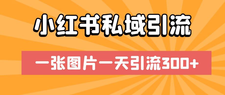 小红书私域引流，一张图片一天引流300+【揭秘】-88共享