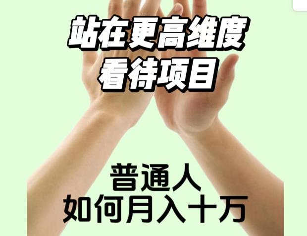 2023最火项目：站在更高维度看待项目，普通人如何月入十万【揭秘】-88共享