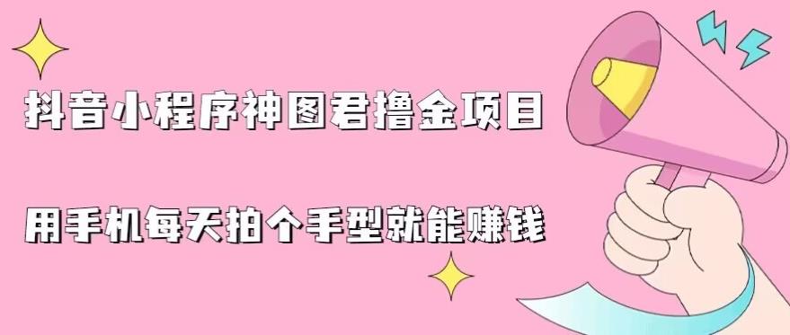 抖音小程序神图君撸金项目，用手机每天拍个手型挂载一下小程序就能赚钱【揭秘】-88共享