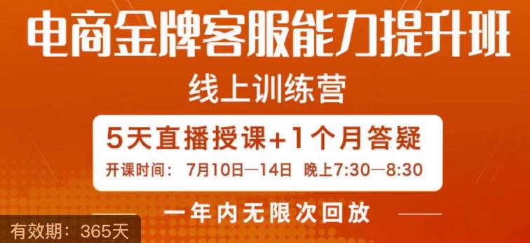 电商金牌客服能力提升班，提升客服能力是你店铺业绩的关键要素-88共享