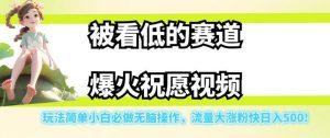 被看低的赛道爆火祝愿视频,玩法简单小白必做无脑操作,流量大涨粉快日入500-88共享