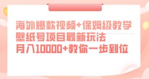 海外爆款视频+保姆级教学，壁纸号项目最新玩法，月入10000+教你一步到位【揭秘】-88共享
