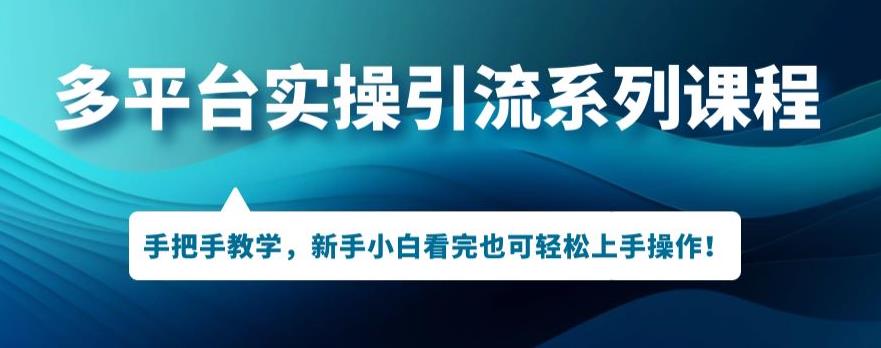 多平台引流实操系列课程，新手小白看完也可轻松上手进行引流操作-88共享