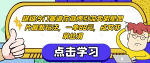 超级冷门赛道在微博引流卖明星图片最新玩法,一单88元,成交非常丝滑【揭秘】-88共享