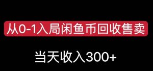 从0-1入局闲鱼币回收售卖,当天变现300,简单无脑【揭秘】-88共享