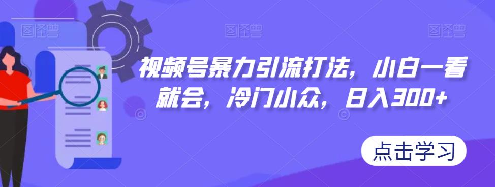 视频号暴力引流打法，小白一看就会，冷门小众，日入300+【揭秘】-88共享