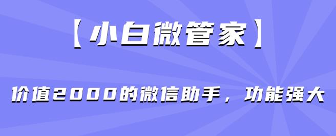 【小白微管家】价值2000的微信助手，功能强大-88共享