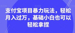 支付宝项目暴力玩法，轻松月入过万，基础小白也可以轻松拿捏【揭秘】-88共享