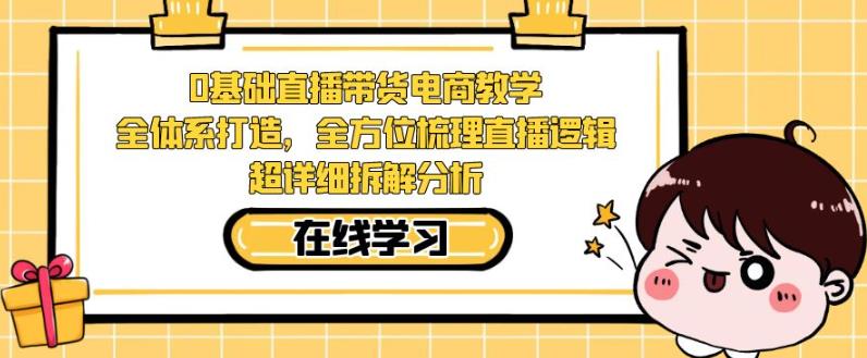 零基础直播带货电商教学，全方位梳理直播逻辑，超详细拆解分析-88共享