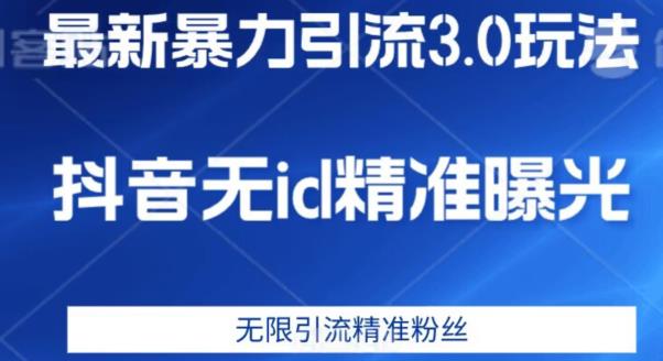 最新暴力引流3.0版本，抖音无id暴力引流各行业精准用户-88共享