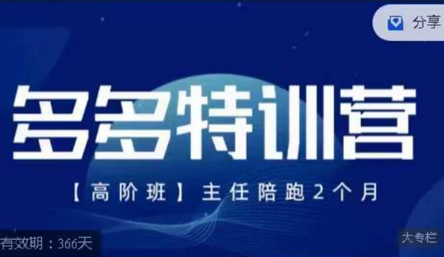 纪主任·多多特训营高阶班【9月13日更新】，拼多多最新玩法技巧落地实操-88共享