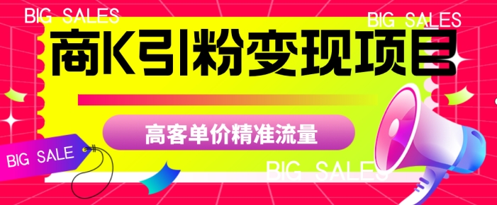 商K引粉变现项目，高客单价精准流量【揭秘】-88共享