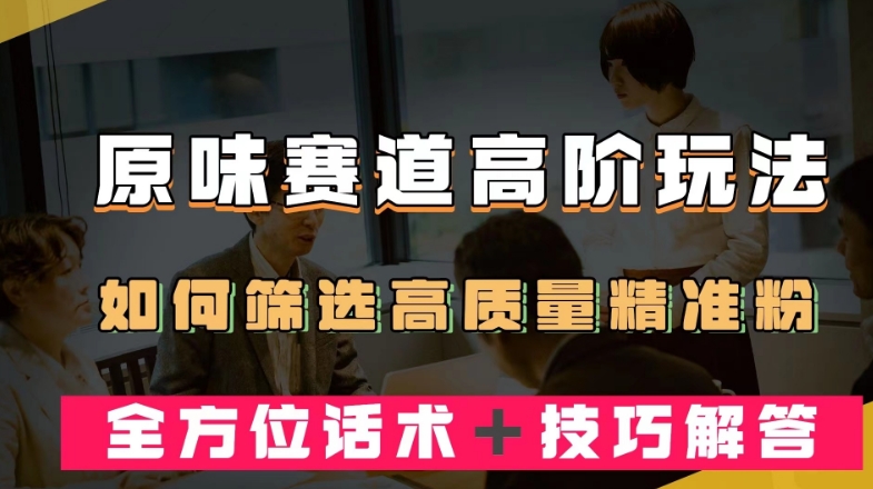 短视频原味赛道高阶玩法，如何筛选高质量精准粉？全方位话术＋技巧解答【揭秘】-88共享