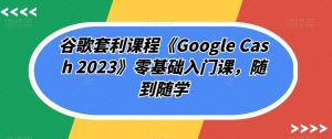 谷歌套利课程《Google Cash 2023》零基础入门课,随到随学-88共享