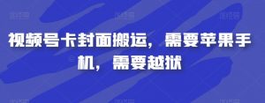 视频号卡封面搬运，需要苹果手机，需要越狱-88共享