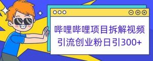 哔哩哔哩项目拆解引流创业粉日引300+小白可轻松上手【揭秘】-88共享