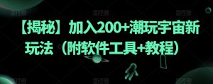 【揭秘】加入200+潮玩宇宙新玩法(附软件工具+教程)-88共享