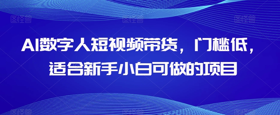 AI数字人短视频带货，门槛低，适合新手小白可做的项目-88共享