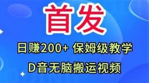 首发，抖音无脑搬运视频，日赚200+保姆级教学【揭秘】-88共享