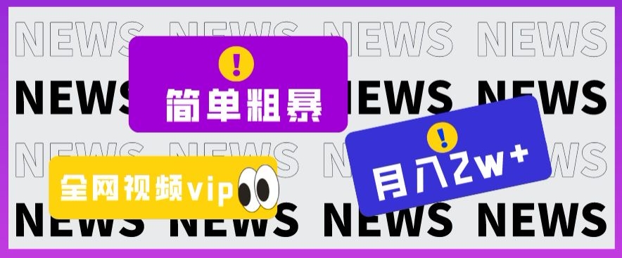 简单粗暴零成本，高回报，全网视频VIP掘金项目，月入2万＋【揭秘】-88共享