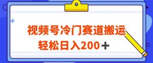 视频号最新冷门赛道搬运玩法，轻松日入200+【揭秘】-88共享