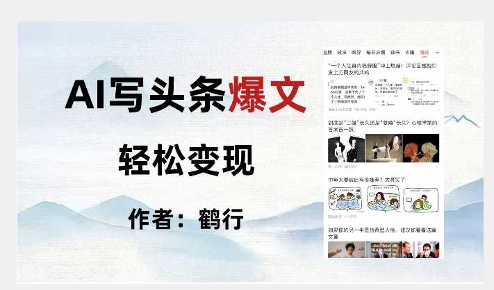 暴力拆解AI写头条爆文，轻松日入500+-88共享