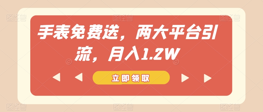 手表免费送，两大平台引流，月入1.2W【揭秘】-88共享