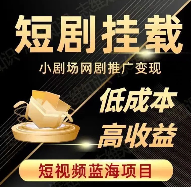 2023短视频蓝海项目，抖音快手短剧推广变现教程，低成本高收益-88共享