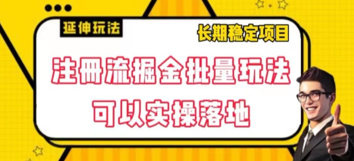 注册流掘金批量玩法，可以实操落地【揭秘】-88共享