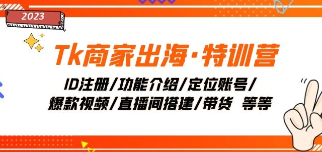 Tk商家出海·特训营：ID注册/功能介绍/定位账号/爆款视频/直播间搭建/带货-88共享