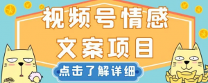 视频号情感文案项目，简单操作，新手小白轻松上手日入200+【揭秘】-88共享