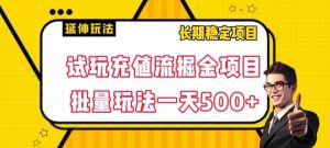 试玩充值流掘金项目,批量矩阵玩法一天500+【揭秘】-88共享