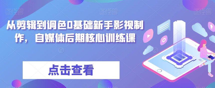 从剪辑到调色0基础新手影视制作，自媒体后期核心训练课-88共享