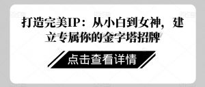 打造完美IP:从小白到女神,建立专属你的金字塔招牌-88共享