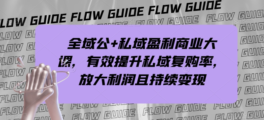 全域公+私域盈利商业大课，有效提升私域复购率，放大利润且持续变现-88共享