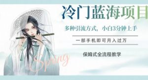 冷门蓝海项目，操作简单，小白3分钟上手，多种引流方式，保姆式全流程教学【揭秘】-88共享