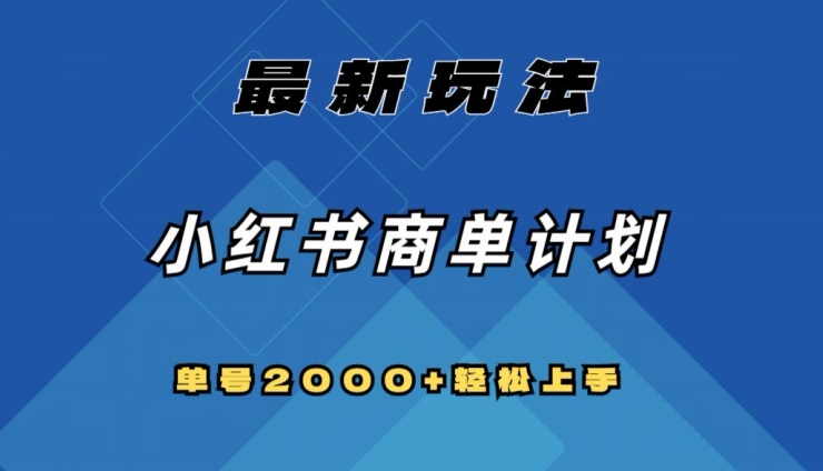 全网首发，小红书商单计划最新玩法，单号2000+可扩大可复制【揭秘】-88共享