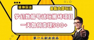 数据号回归玩法游戏试玩搬砖项目再创日入500+【揭秘】-88共享