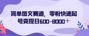 简单图文赛道，零粉快速起号变现日600-8000＋-88共享