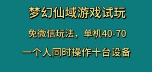 梦幻仙域游戏试玩,免微信玩法,单机40-70,一个人同时操作十台设备【揭秘】-88共享