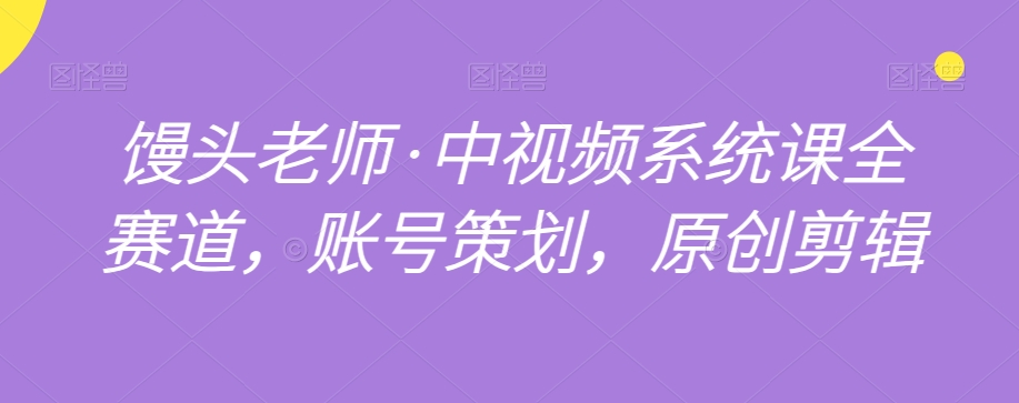 馒头老师·中视频系统课全赛道，账号策划，原创剪辑-88共享