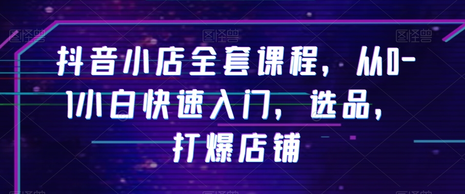 抖音小店全套课程，从0-1小白快速入门，选品，打爆店铺-88共享
