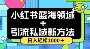 小红书蓝海虚拟＋引流私域新方法，100%不限流，日入轻松1000＋，小白无脑操作【揭秘】-88共享