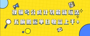 视频号最新爆火赛道玩法，只需无脑搬运，轻松过原创，单日收益上千【揭秘】-88共享