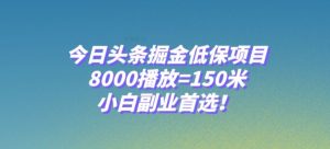 今日头条掘金低保项目，8000播放=150米，小白副业首选【揭秘】-88共享